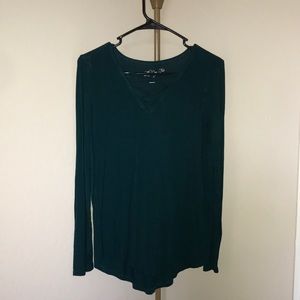 Emerald Green Cross Neck